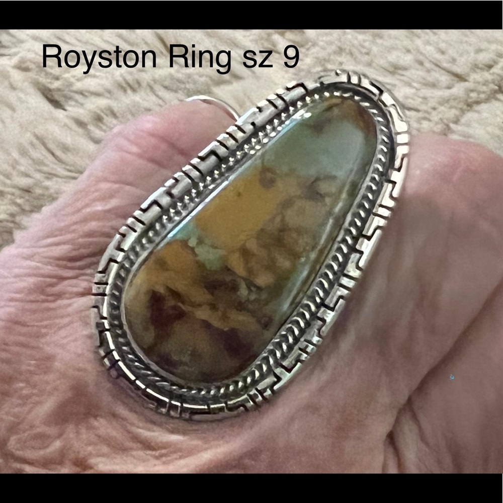 Stunning Sterling Silver Ring w/Royston Mine Turquoise 9.0